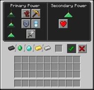 Beacon interface (Image via Minecraft Wiki)